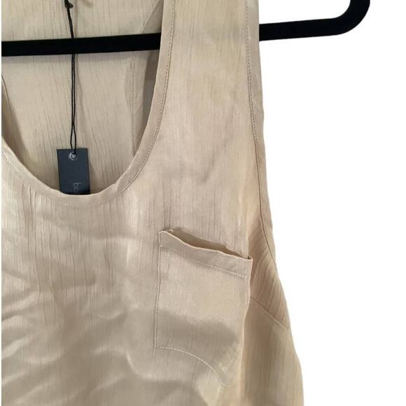 Bobi Beige Women Cropped Woven Satin Tank Size Large - Picture 5 of 13